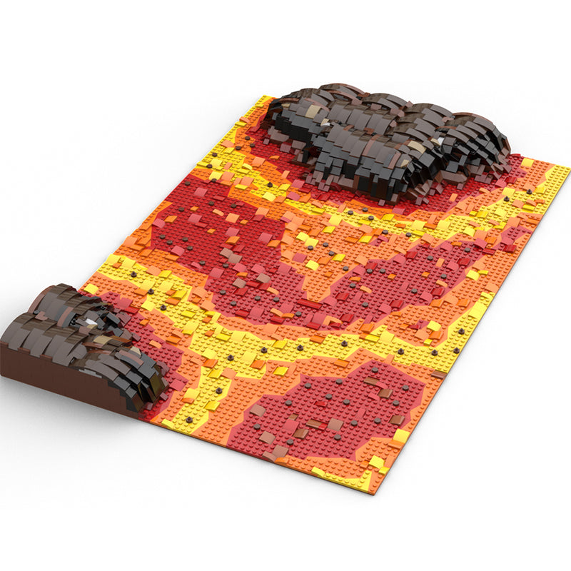 Goat Bricks Star Movie Mustafar Lava Scene Building Blocks Model