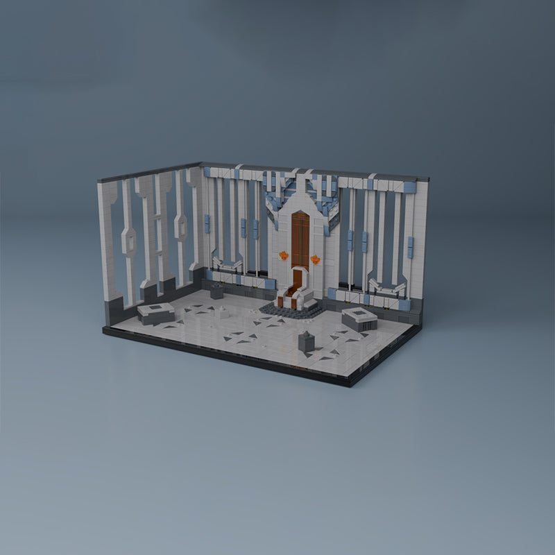 Goat Bricks Star Movie Mandalorian Throne Room Building Blocks Model