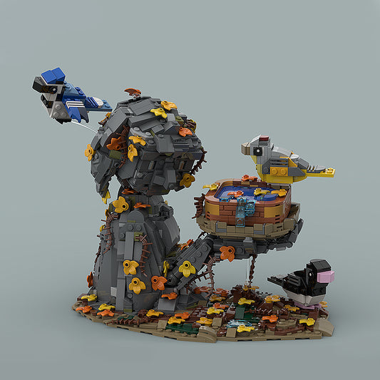 Goat Bricks Autumn Bird Bath Building Blocks Model