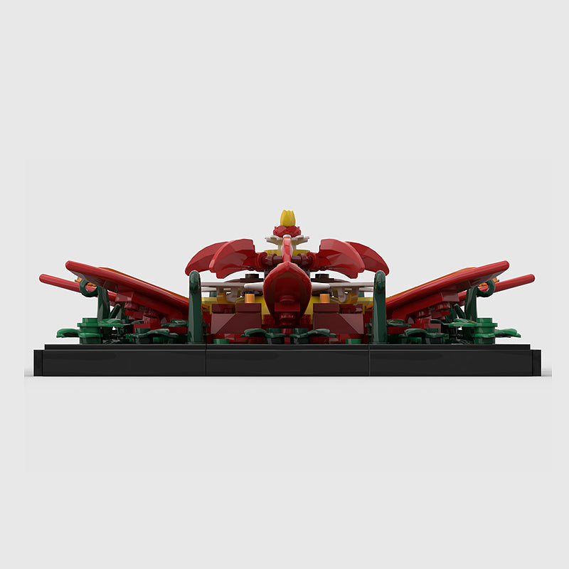 Goat Bricks Mandala - Flower - Red Building Blocks Model