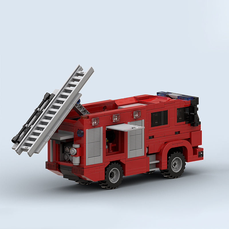 Goat Bricks Lunteren Fire Engine 4x4 Building Blocks Model