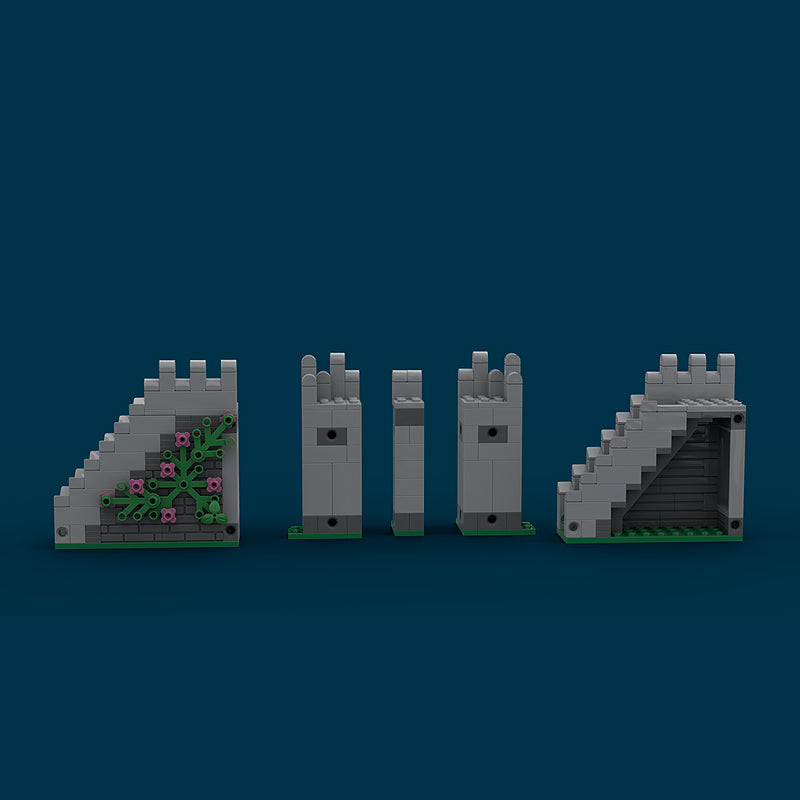 Goat Bricks MOdular castle connectors and stairs Building Blocks Model