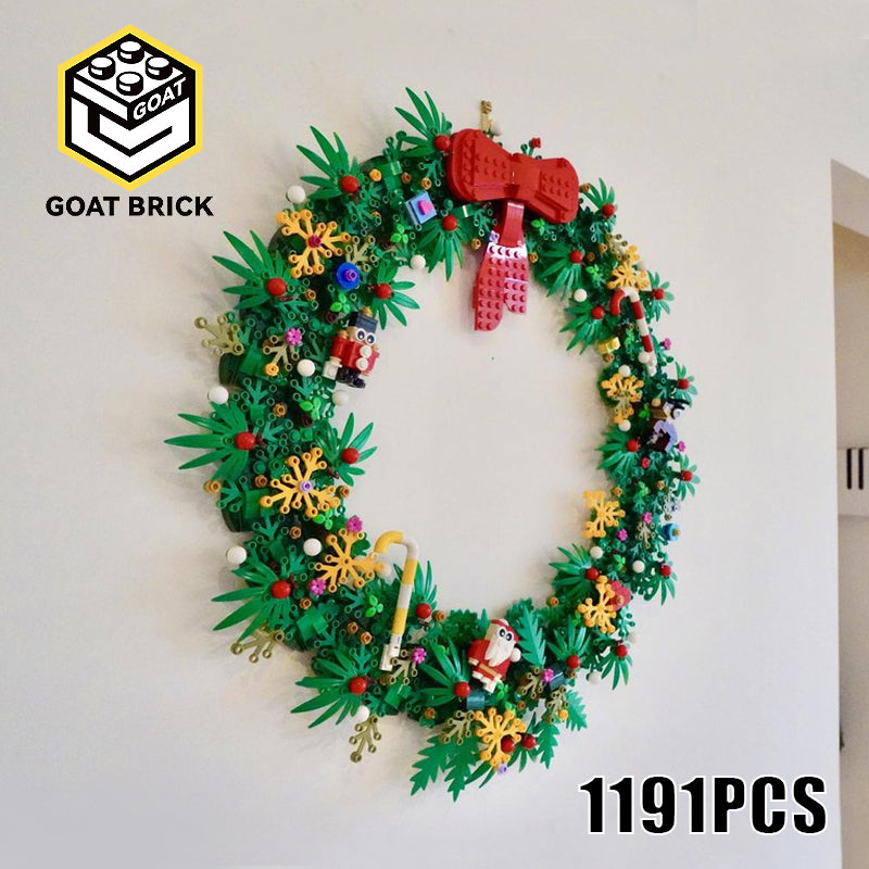 Goat Bricks Christmas wreath Building Blocks Model