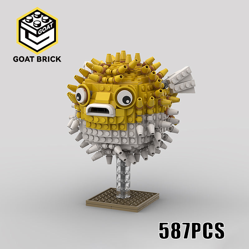 Goat Bricks Pufferfish Building Blocks Model