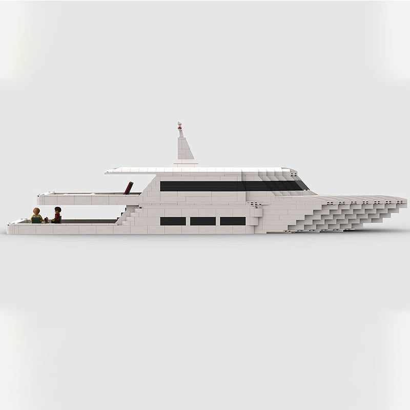 Goat Bricks Super Yacht Minifigure Scale Building Blocks Model