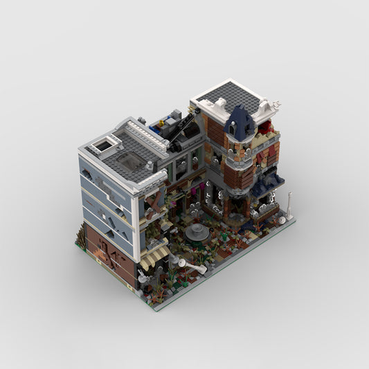 Goat Bricks City Street Scene Set Assembly Square Apocalypse Version Building Blocks Model
