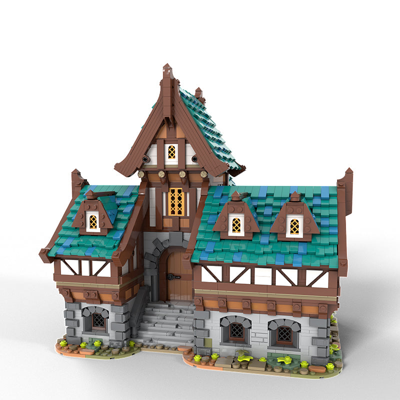 Goat Bricks Drunken Dragon Medieval Tavern Building Blocks Model
