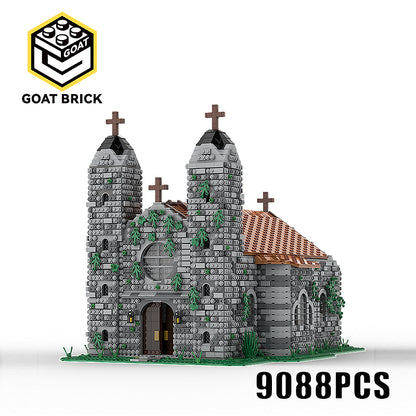 Goat Bricks Medieval Church Building Blocks Model