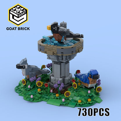 Goat Bricks Spring Bird Bath Building Blocks Model