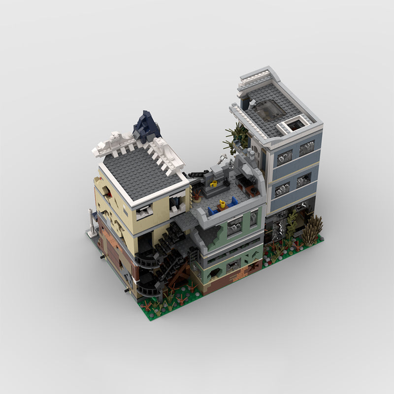 Goat Bricks City Street Scene Set  Assembly Square Apocalypse Version Building Blocks Model