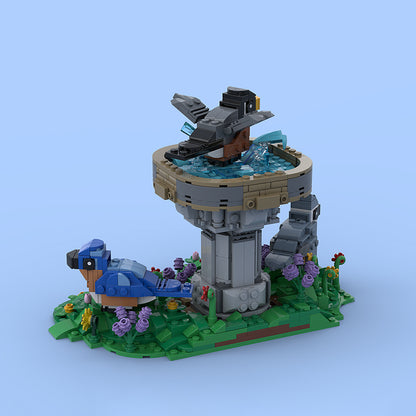 Goat Bricks Spring Bird Bath Building Blocks Model