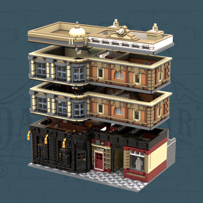 Goat Bricks Diagon Alley: The Leaky Cauldron + Diagon Alley Entrance Modular Building Blocks Model