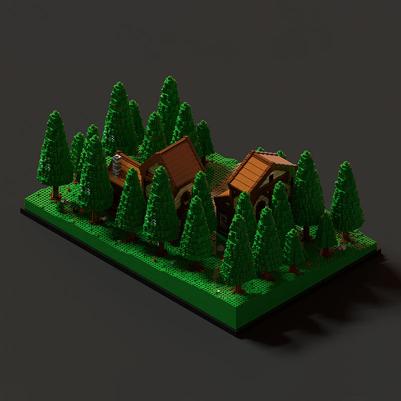 Goat Bricks Forest Houses Building Blocks Model