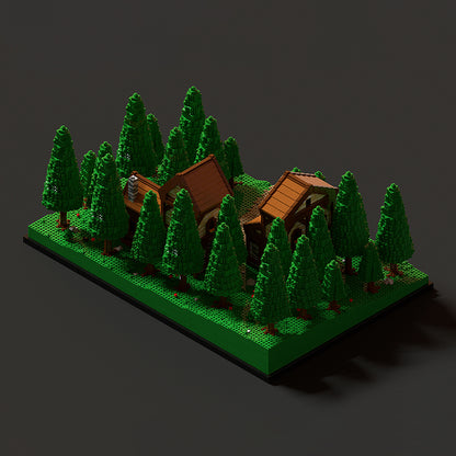 Goat Bricks Forest Houses Building Blocks Model