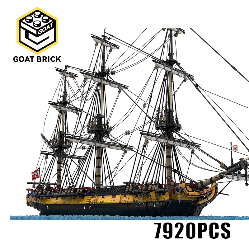 Goat Bricks HMS Euryalus alt. Color Building Blocks Model