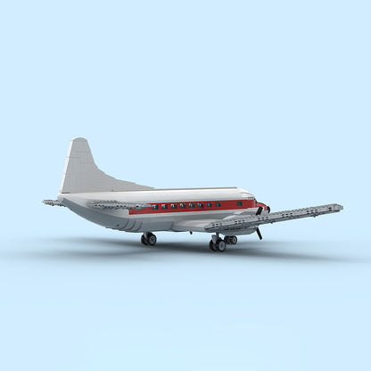 Goat Bricks Vintage Commuter Airliner Building Blocks Model