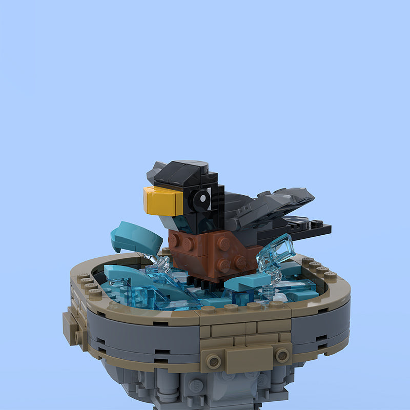 Goat Bricks Spring Bird Bath Building Blocks Model