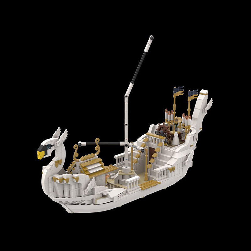 Goat Bricks Lothlorien Swan Ship Building Blocks Model