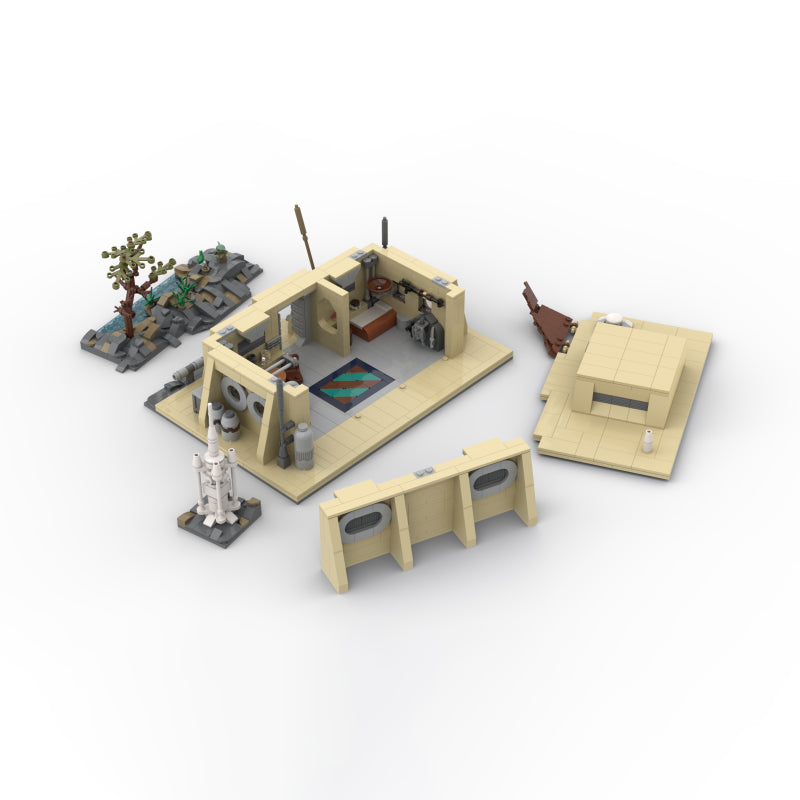 Goat Bricks Star Movie The Mandalorian's Cabin Building Blocks Model