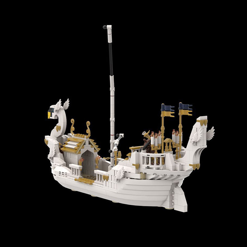Goat Bricks Lothlorien Swan Ship Building Blocks Model