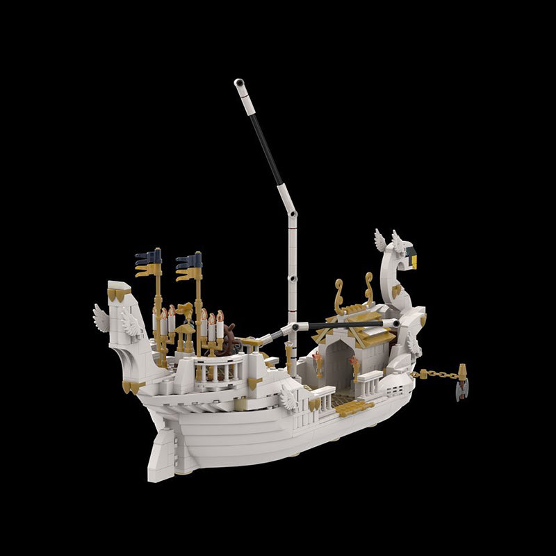 Goat Bricks Lothlorien Swan Ship Building Blocks Model