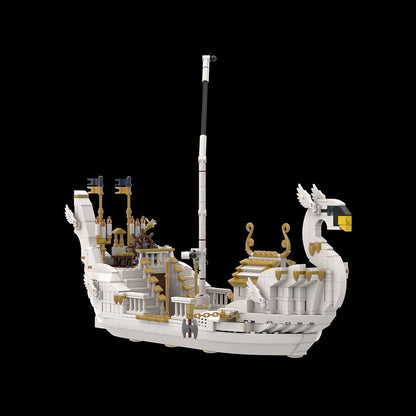 Goat Bricks Lothlorien Swan Ship Building Blocks Model