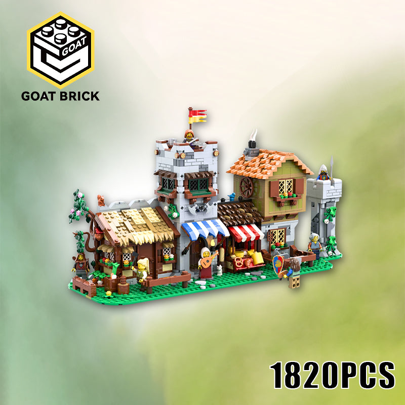 Goat Bricks Medieval Castle Medieval Town Square - Alternate Build Building Blocks Model