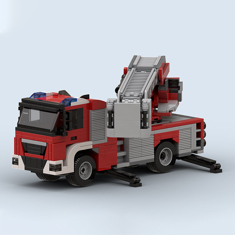 Goat Bricks Austrian Fire Ladder Truck Building Blocks Model