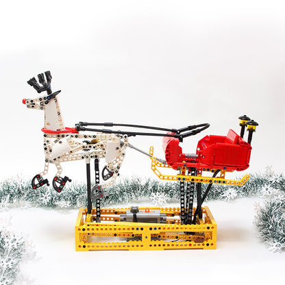 Goat Bricks Christmas Santa Sleigh Building Blocks Model