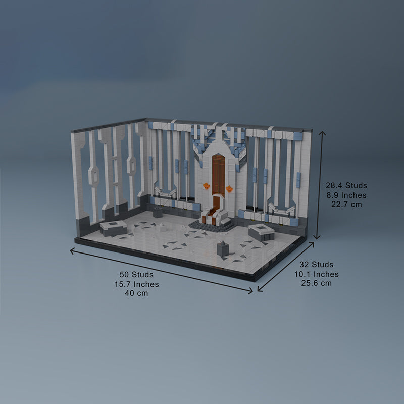 Goat Bricks Star Movie Mandalorian Throne Room Building Blocks Model