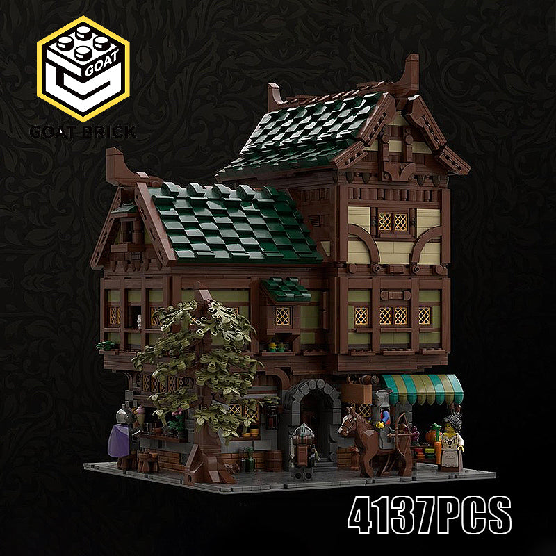 Goat Bricks MEDIEVAL MODULAR SERIES 1 - THE THREE-STORY TAVERN Building Blocks Model