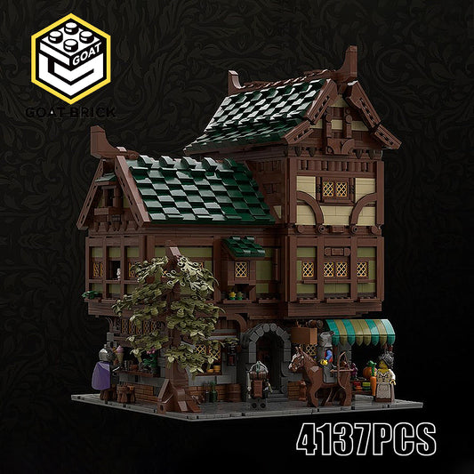 Goat Bricks MEDIEVAL MODULAR SERIES 1 - THE THREE-STORY TAVERN Building Blocks Model