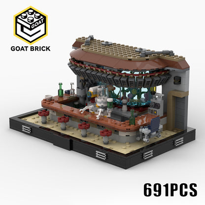 Goat Bricks Star Movie Pyloon Saloon Survivor Diorama Building Blocks Model