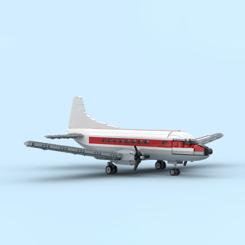 Goat Bricks Vintage Commuter Airliner Building Blocks Model