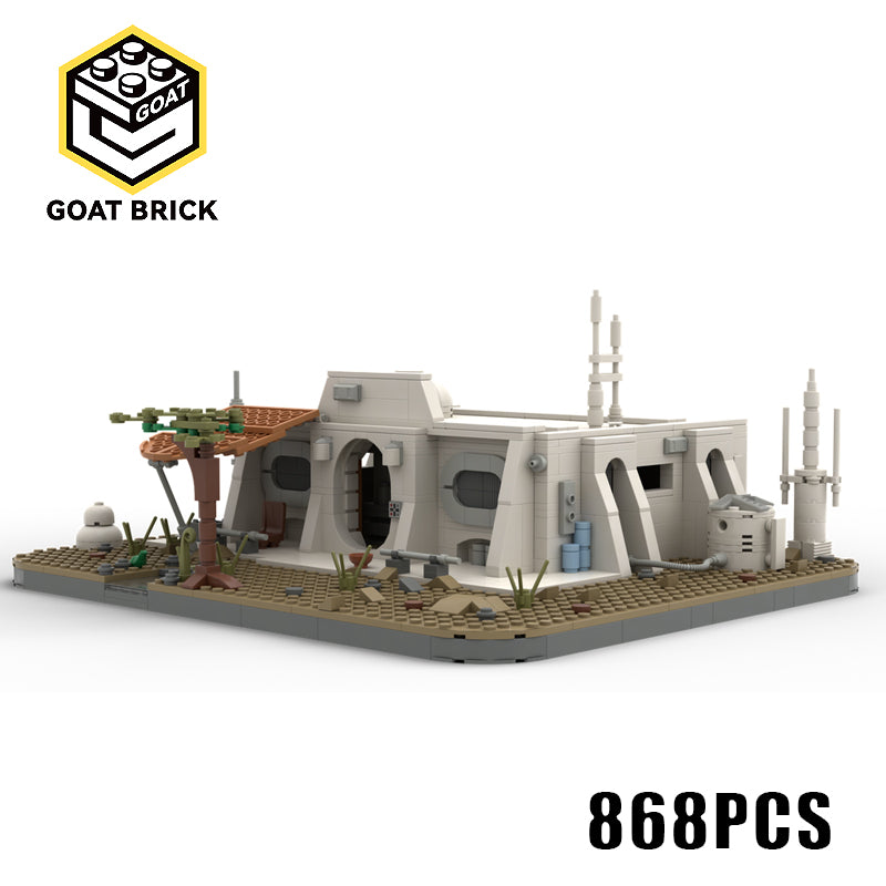 Goat Bricks Star Movie Cabin on Nevarro, Just Outside of Town Building Blocks Model