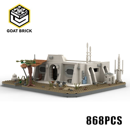 Goat Bricks Star Movie Cabin on Nevarro, Just Outside of Town Building Blocks Model