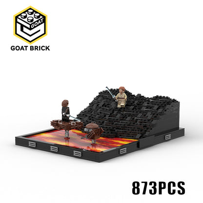Goat Bricks The Duel on Mustafar Building Blocks Model