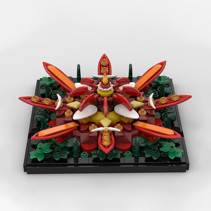Goat Bricks Mandala - Flower - Red Building Blocks Model