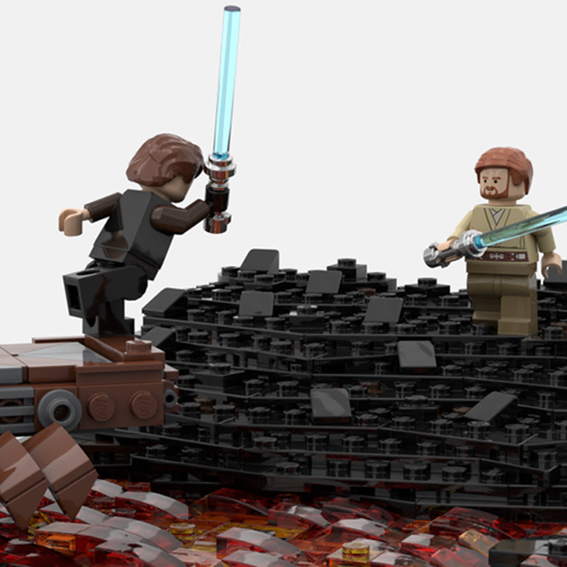 Goat Bricks Star Movie Mustafar duel Diorama Building Blocks Model