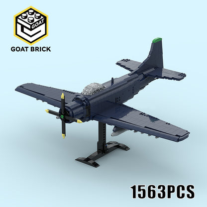 Goat Bricks US Navy AD-2 Skyraider Building Blocks Model