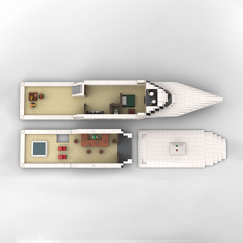 Goat Bricks Super Yacht Minifigure Scale Building Blocks Model