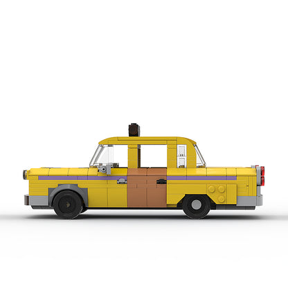 Goat Bricks 1977 checker taxi cab from the Percy Jackson and the sea of monsters movie Building Blocks Model