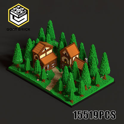 Goat Bricks Forest Houses Building Blocks Model