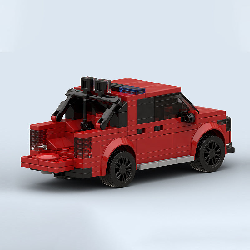 Goat Bricks Dutch Fire Pick-up with Boat Trailer Building Blocks Model
