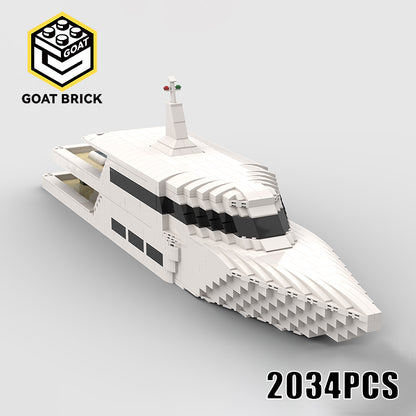 Goat Bricks Super Yacht Minifigure Scale Building Blocks Model