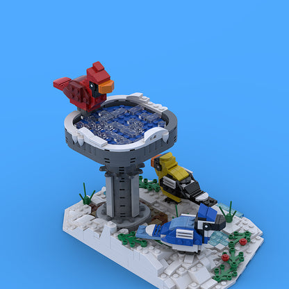 Goat Bricks Winter Bird bath Building Blocks Model