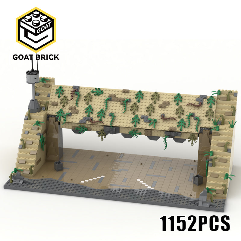 Goat Bricks Star Movie Yavin IV Hangar Entrance Building Blocks Model