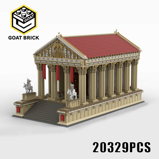 Goat Bricks Ancient Roman Temple Building Blocks Model