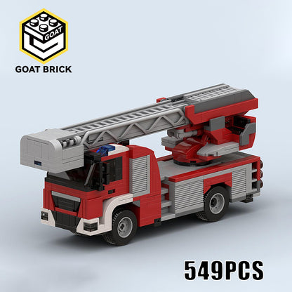 Goat Bricks Austrian Fire Ladder Truck Building Blocks Model