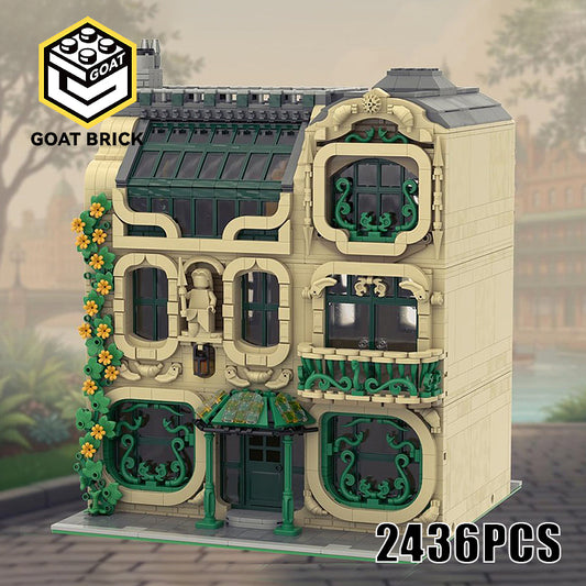 Goat Bricks City Modular #11 - The Verdant Atelier Building Blocks Model